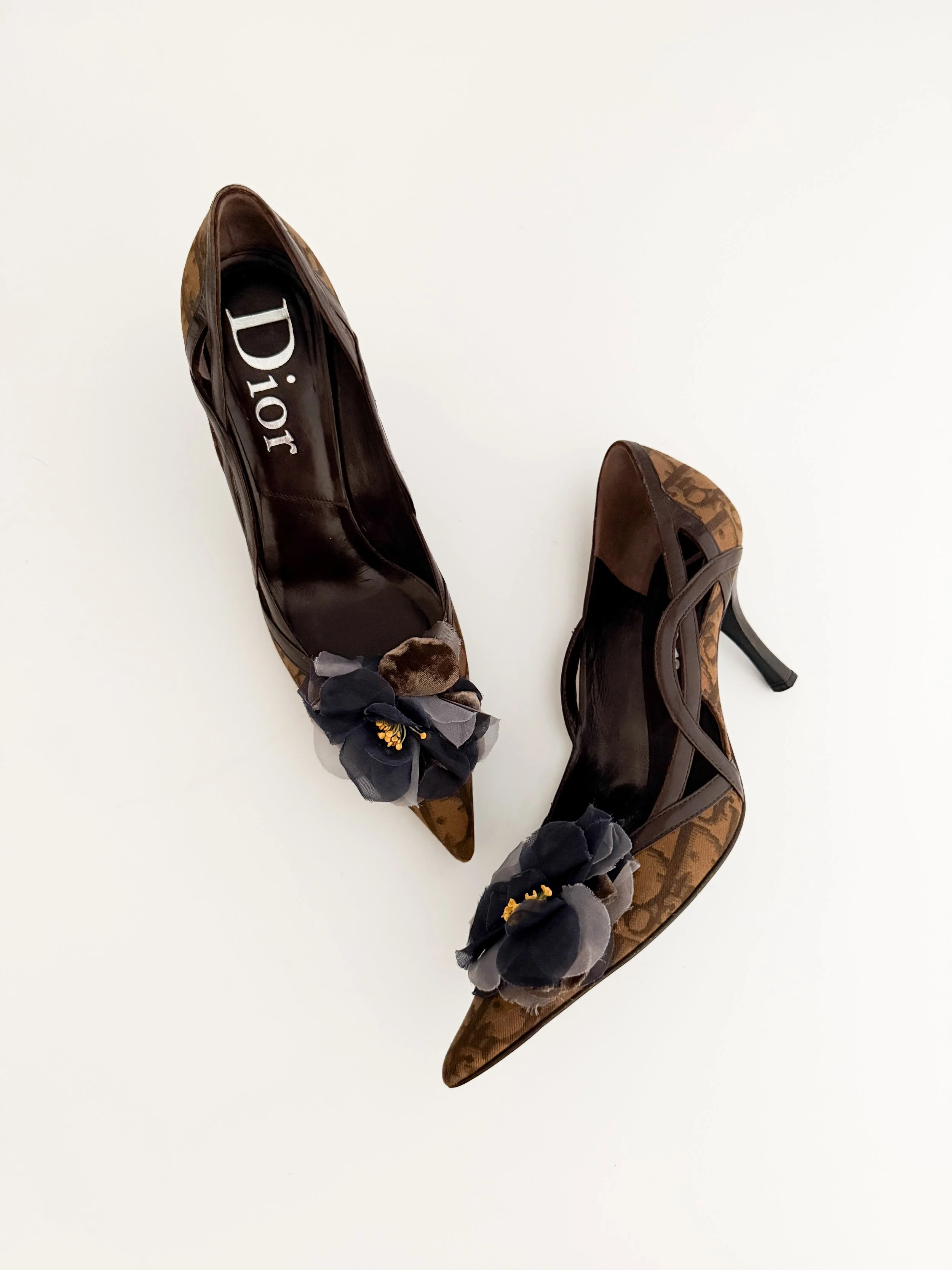 Prada Vintage Floral Strappy Sandal Heels (US 7.5 / IT 37.5
